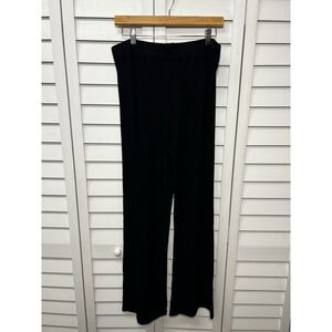 Spring + Mercer High Rise Ribbed Wide Leg Pull On Pants Women's Size Large Black